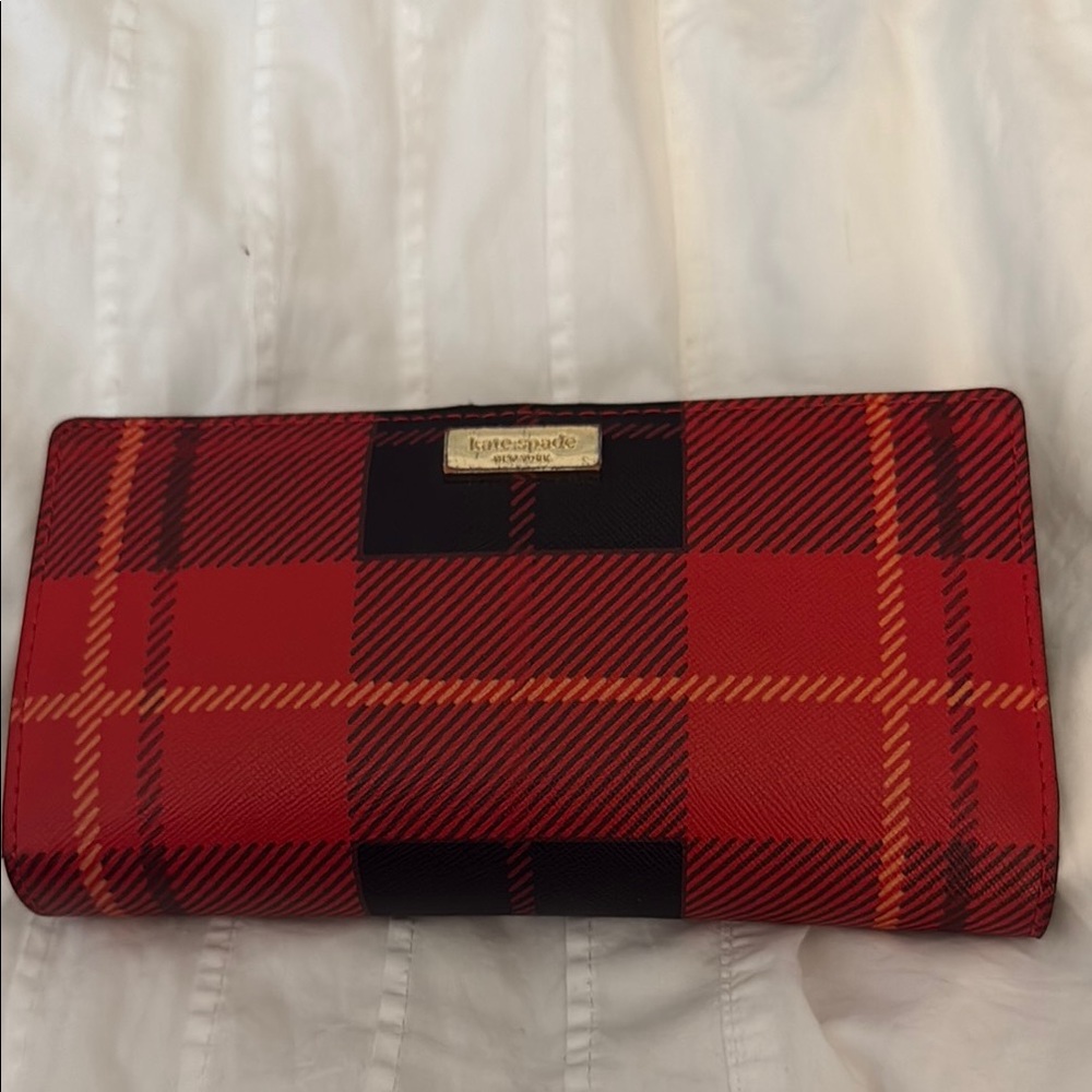 Kate Spade Red Plaid Women's Wallet